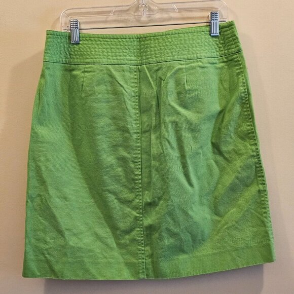 Women's Talbots Petites Lime Green Skirt Size 10P Hidden Buttons Springtime - Picture 2 of 6